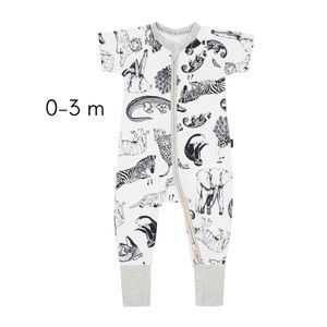 Animal Kingdom - white bonds romper baby boy zippy